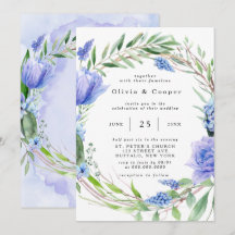 Lila Dusty Blue Hyacinth Peony Wreath Wedding