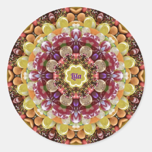 LILA ~ EASTER CANDY ~ Schokolade Runder Aufkleber (Vorderseite)