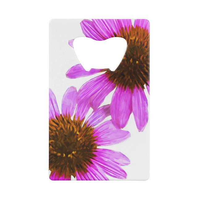 Lila Echinacea-Blume Abstrakt Impressionismus Kreditkartenflaschenöffner (Vorderseite)