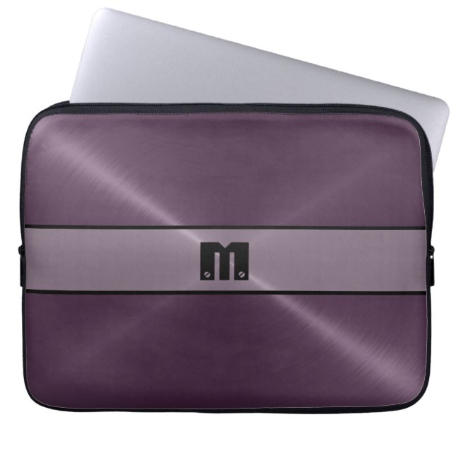 Lila Edelstahlmetall 2 Laptopschutzhülle (Vorderseite)