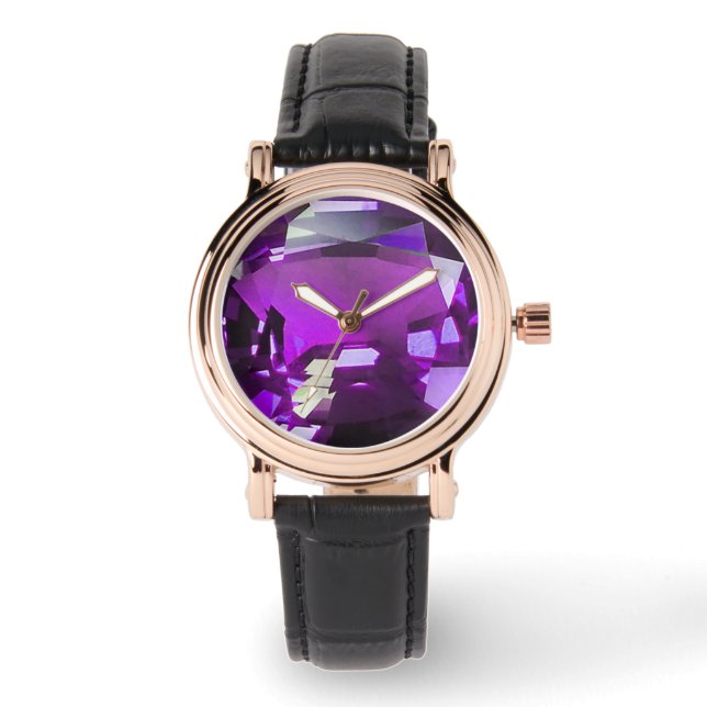 Lila Edelstein Armbanduhr (Vorderseite)
