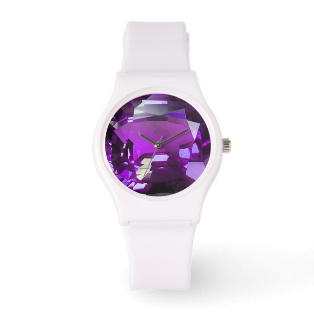 Lila Edelstein Armbanduhr (Vorderseite)