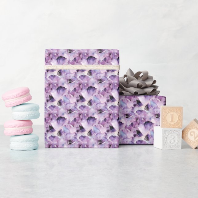 Lila Edelstein Geschenkpapier (Babyparty)