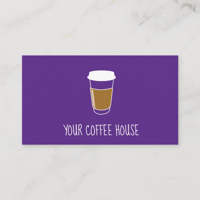 Lila Editable Coffee Briefmarke Loyalkarte Treuekarte (Vorderseite)