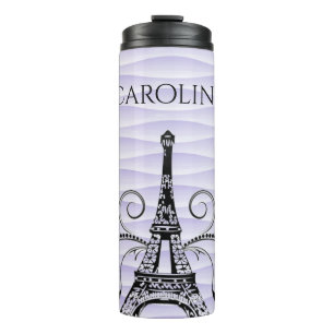 Lila Eiffelturm Blühe Thermal Tumbler Thermosbecher