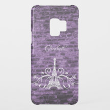 Lila Eiffelturm Grunge Samsung Galaxy Case