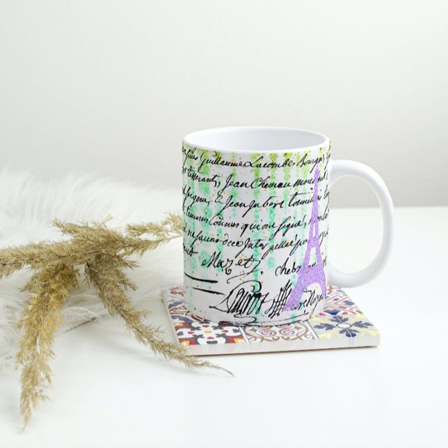Lila Eiffelturm Kaffeetasse (Von Creator hochgeladen)