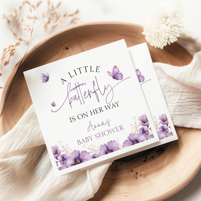 Lila Ein Babyschmetterling ist auf dem Weg zur Bab Serviette (Von Creator hochgeladen)