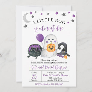 Lila eine kleine Boo Baby Dusche Einladung