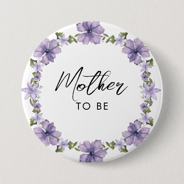 Lila eine kleine Wildblume Mutter zu sein Button (Vorderseite)