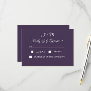 Lila Einfach elegant Minimalistisch Moderne UAWG RSVP Karte