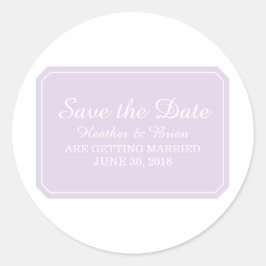 Lila einfach elegant Save the Date Runder Aufkleber