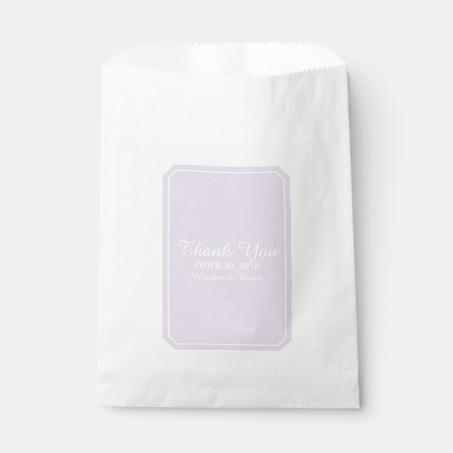 Lila, einfach elegante Hochzeit Geschenktütchen (Vorderseite)