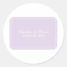 Lila, einfach elegante Hochzeitsticker