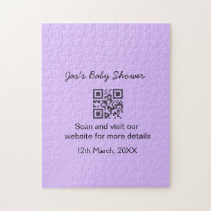 Lila einfache Babyparty-QR-Code mit Namenszugabe