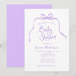 Lila Einfache Kinderdusche Einladung