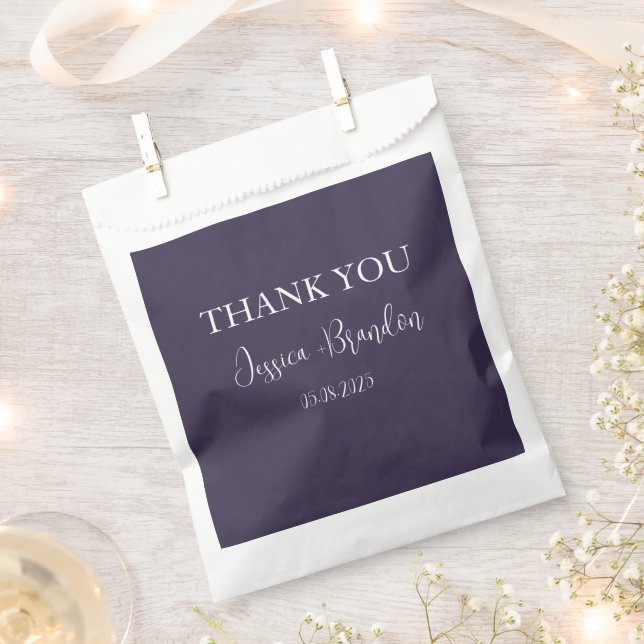 Lila Einfache Minimalistische Hochzeit Geschenktütchen (Ausgeschnitten)
