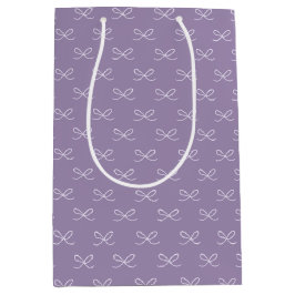 Lila einfaches Bow Muster Mittlere Geschenktüte