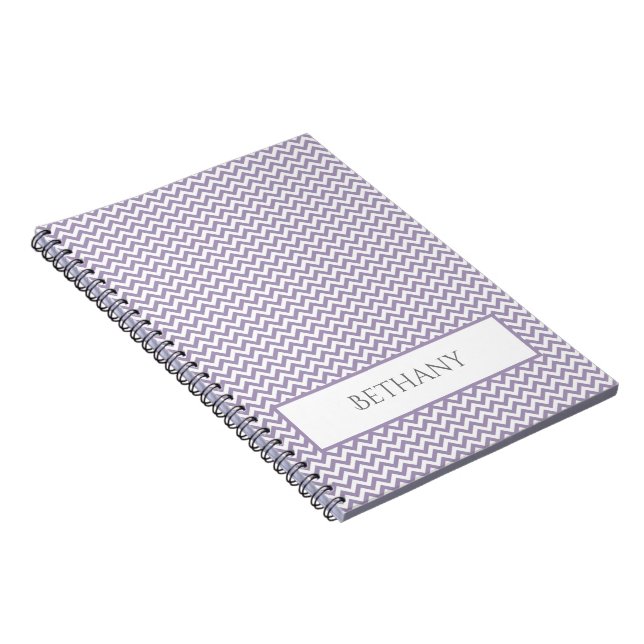 Lila einfaches Zickzack Personalisiertes Notebook Notizblock (Rechte Seite)