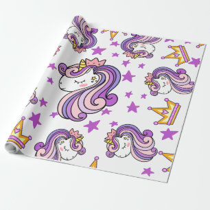 Lila Einhorn Geschenkpapier