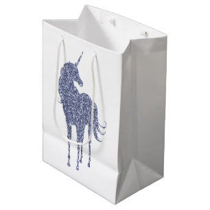 Lila Einhorn-Glitzer Mittlere Geschenktüte