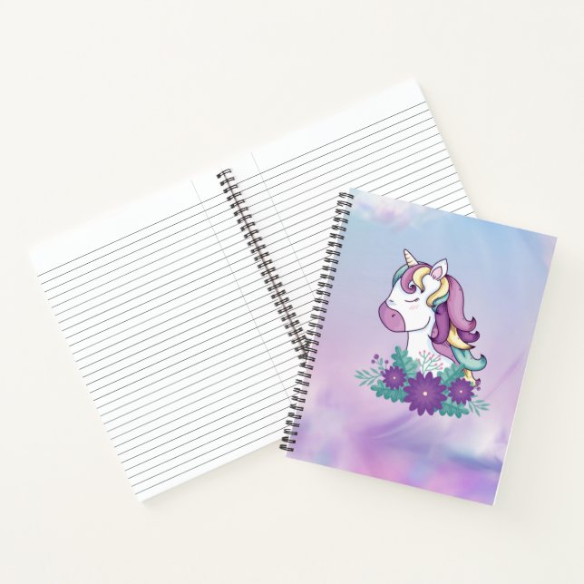 Lila Einhorn-Notebook Notizbuch (Innenseite)