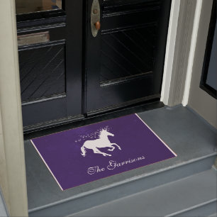 Lila Einhorn Personalisiert Doormat Fußmatte