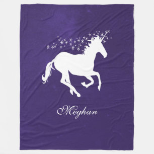 Lila Einhorn Personalisiert Fleece Blanket