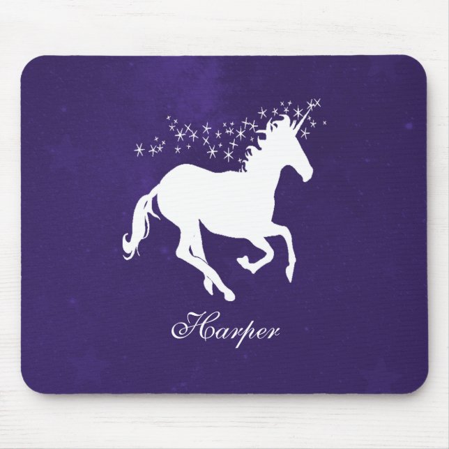 Lila Einhorn-Personalisiert-Mauspad Mousepad (Vorne)