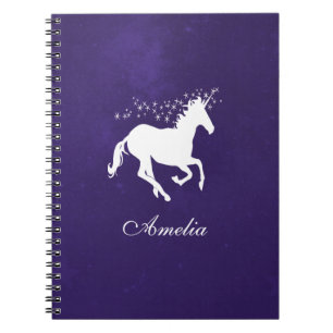 Lila Einhorn-Personalisiert-Notebook Notizblock