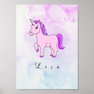 lila Einhorn Poster