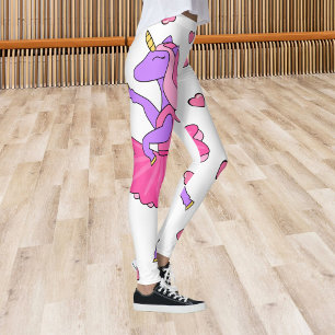 Lila Einhorn Rosa Ballerina Herz Leggings