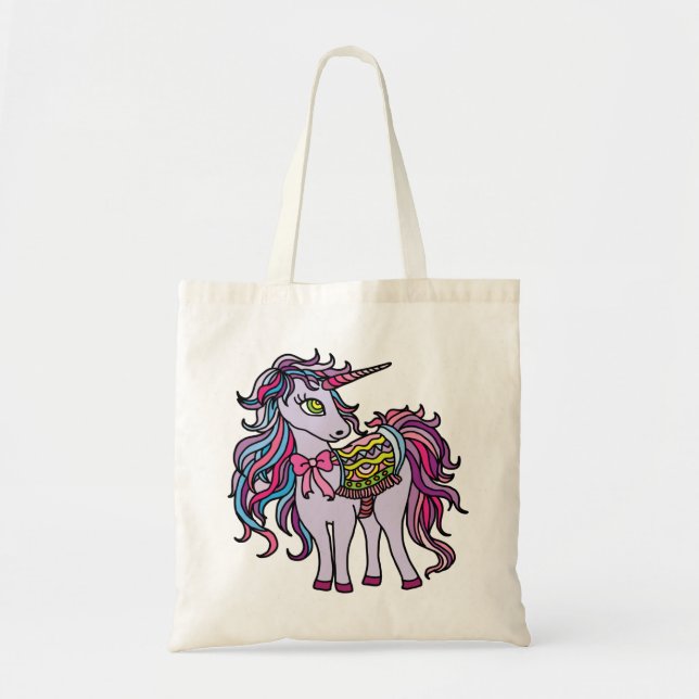 Lila Einhorn Tragetasche (Vorne)
