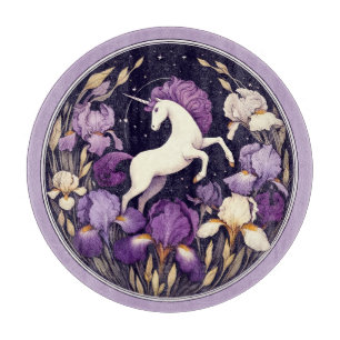 Lila Einhornbügeleisen Unicorns Schneidebrett