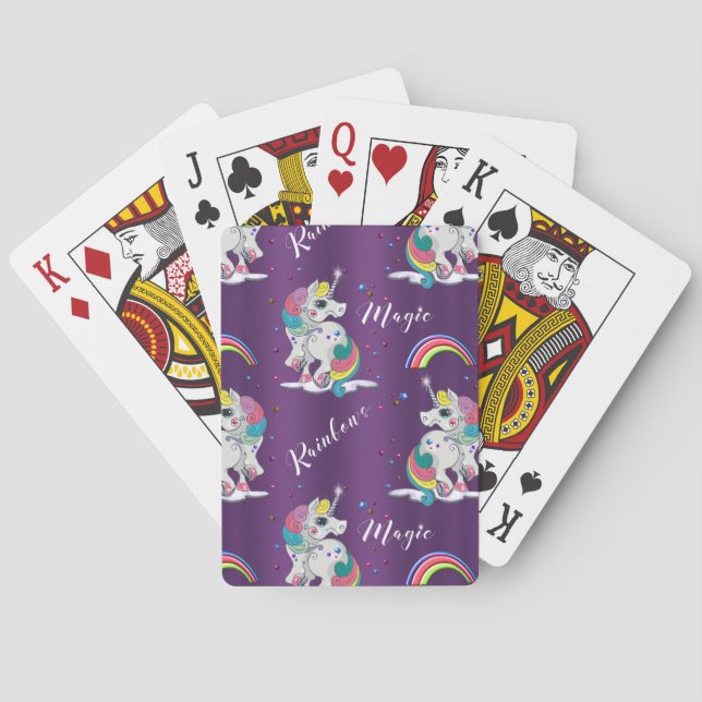 Lila Einhornmagie Spielkarten (Rückseite)