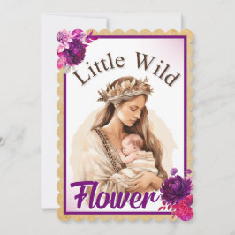 Lila Einladung von Boho Baby Shower