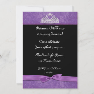 Lila Einladung von Tiara