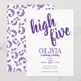 Lila Einladung zum 5. Geburtstag