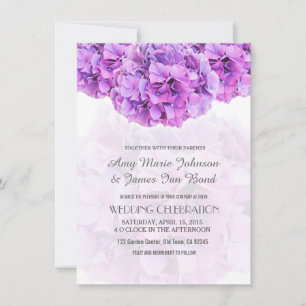 Lila Einladung zur Hydrangea Hochzeit