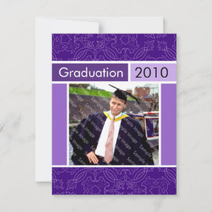 Lila Einladungen zu Open House Party Graduation