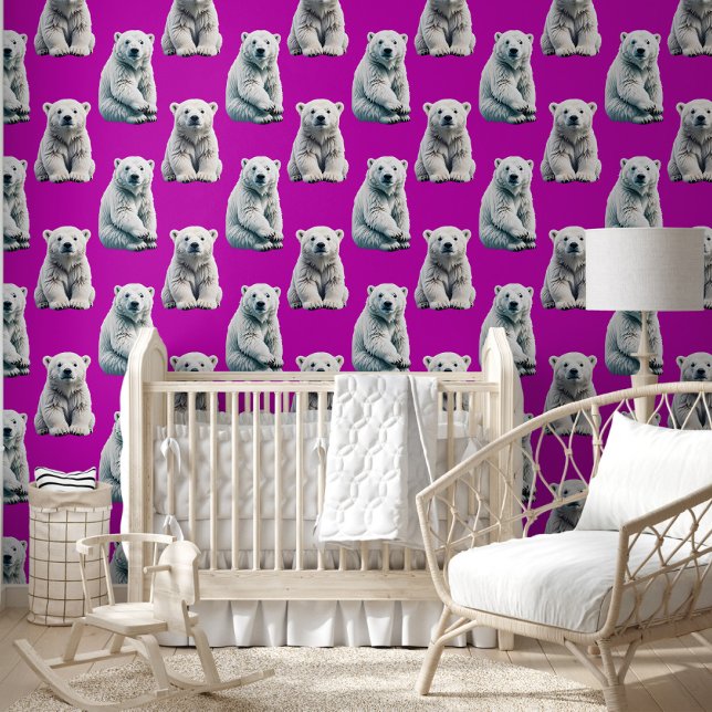 Lila Eisbär Musterdesign  Tapete (Von Creator hochgeladen)