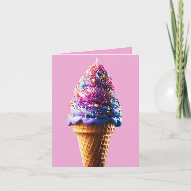 Lila Eiscreme Dankeskarte (Vorderseite)