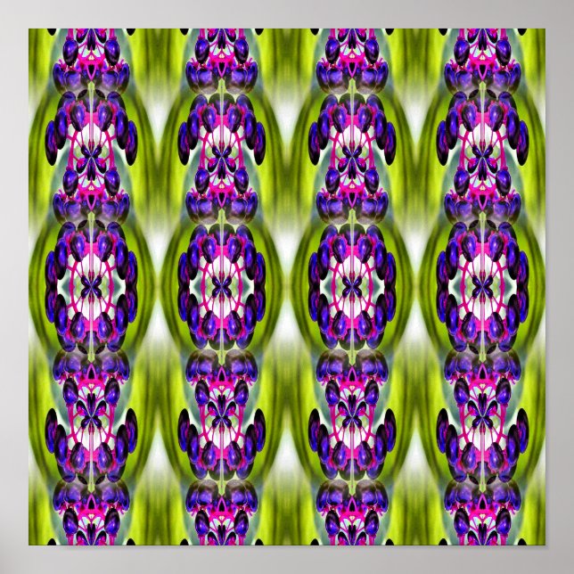 Lila Elderberries Mirror Abstrakt Nature Poster (Vorne)