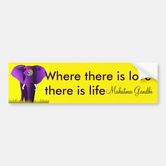 Lila Elefant-Autoaufkleber Autoaufkleber (Vorne)