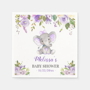 Lila Elefant Baby Girl Dusche Bläsersprinke Serviette