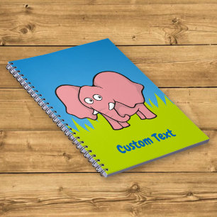 Lila Elefant Cartoon Notizbuch Notizblock