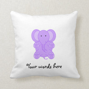 Lila Elefant des Babys Kissen