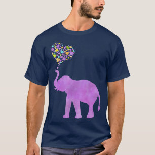 Lila Elefant-Liebe T-Shirt