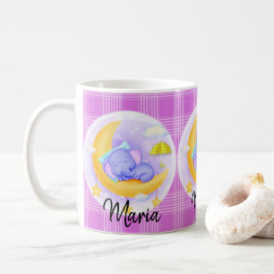 Lila Elefant Lila Karierte Tasse