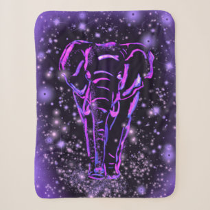Lila Elefant Sherpa Blanket in der frühen Nacht Sherpadecke
